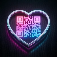 Neon heart QR code