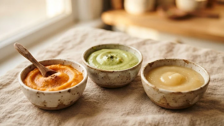 blw vs puree | Purees and finger foods side by side | 02