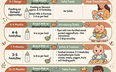 6 month old feeding chart | Daily milk and solids overview | 01