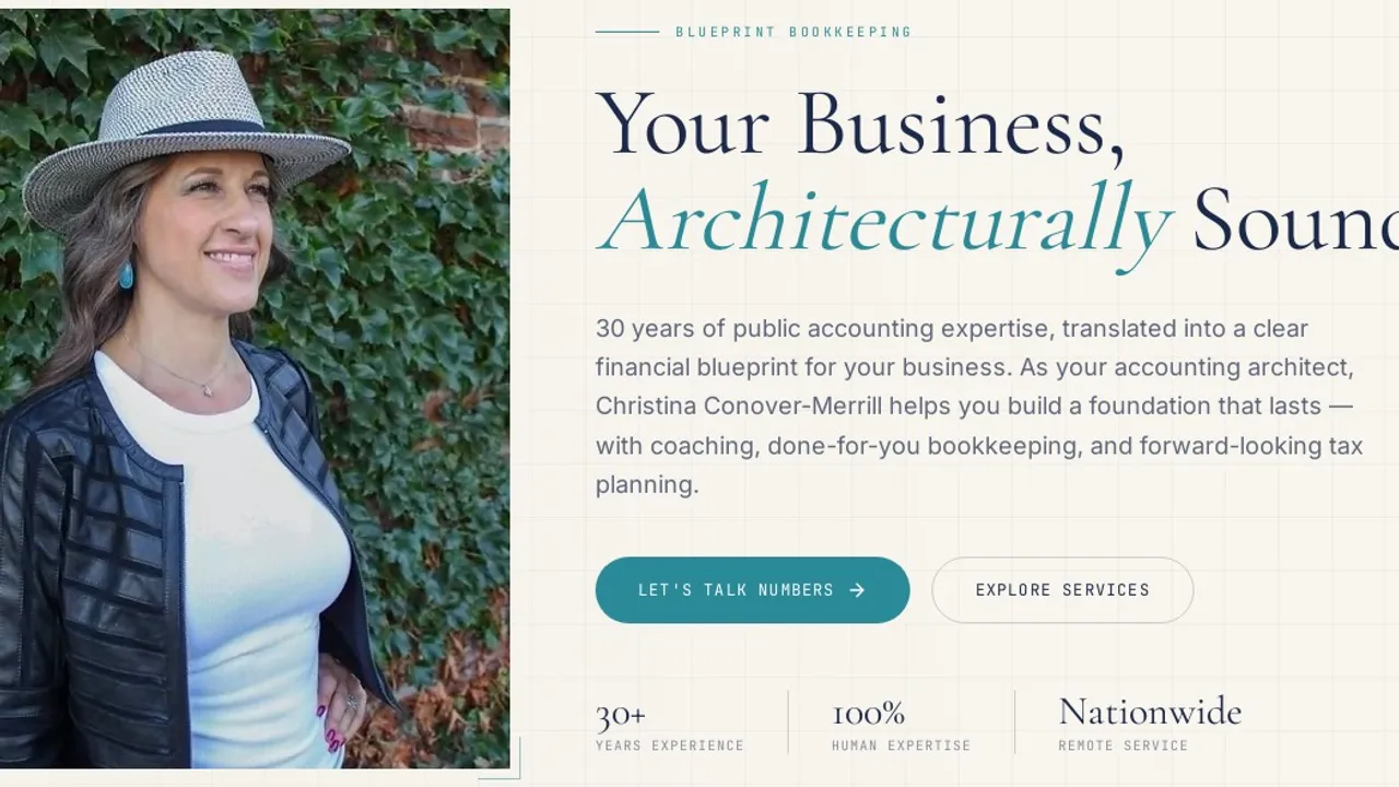 Bookkeeper or Accountant Landing Page template preview