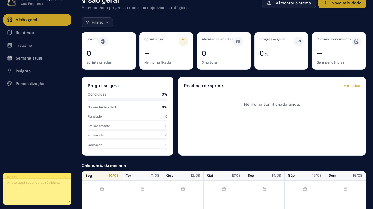 Gestão de Projetos & Tarefas template preview