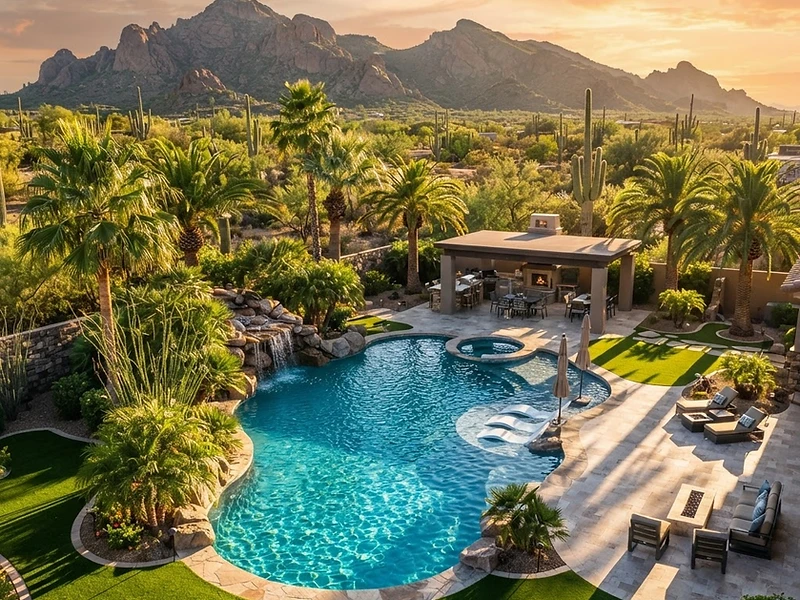 Luxury Arizona backyard pool paradise