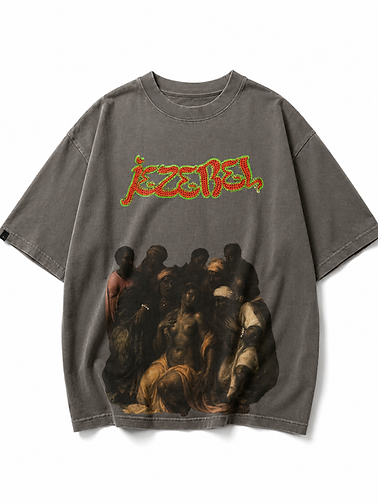 Jezebel Painting Tee, Washed Grey