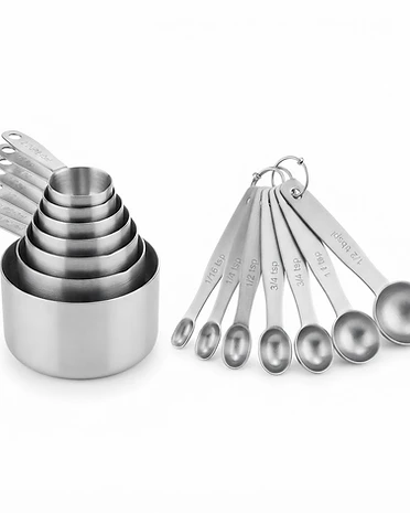 Stainless Steel Measuring Cups & Spoons Set (15pc)