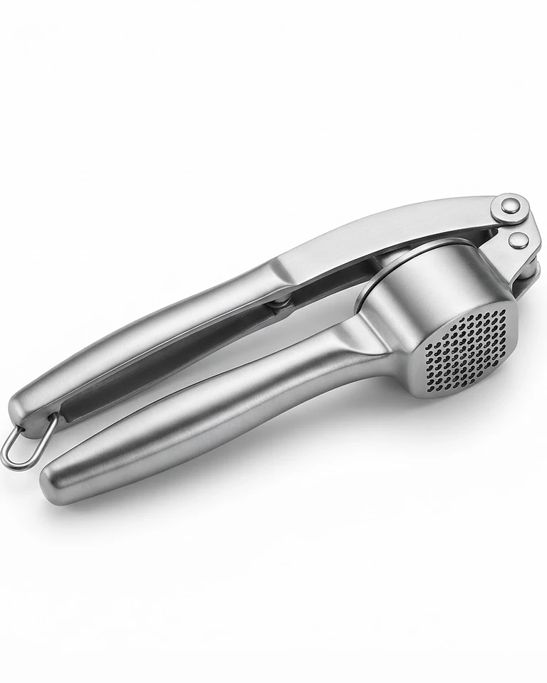Premium Stainless Steel Garlic Press - Heavy Duty