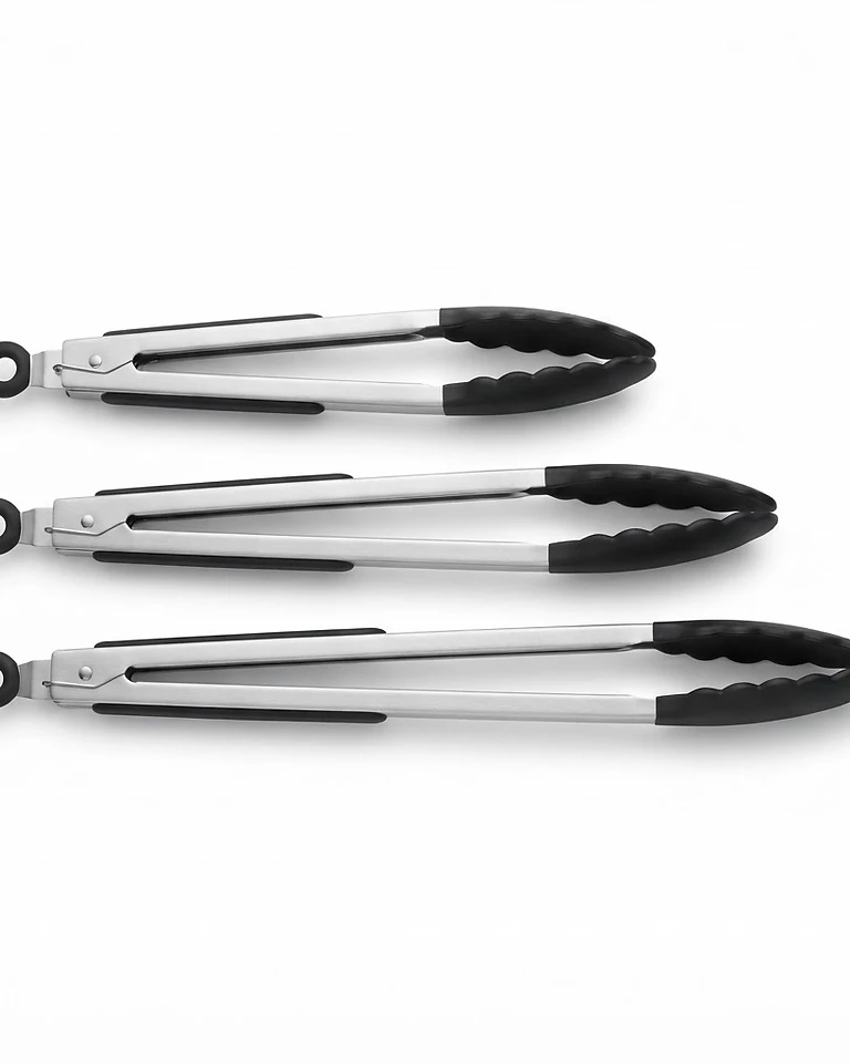 Professional Chef's Tongs Set - Stainless Steel (3pc)
