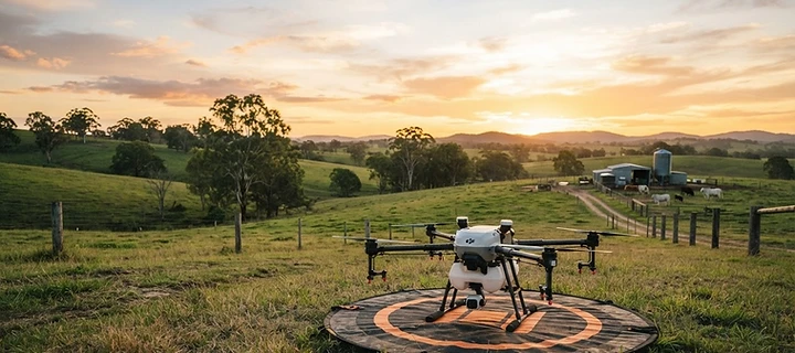 Drone operator working in the field