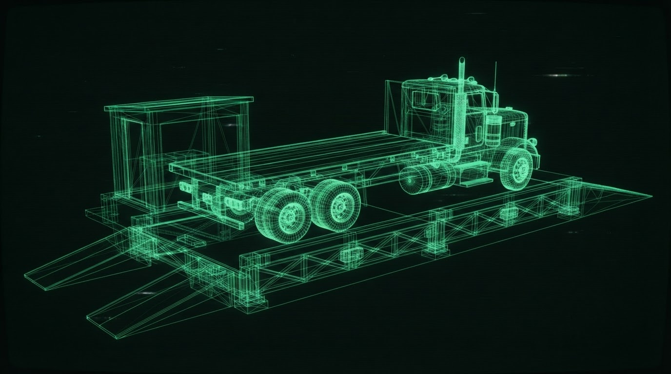 Scale-house wireframe truck scale