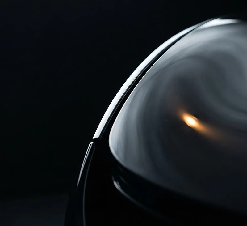 Macro detail of a curved luxury car panel