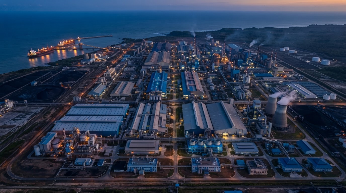 Aerial view of industrial complex