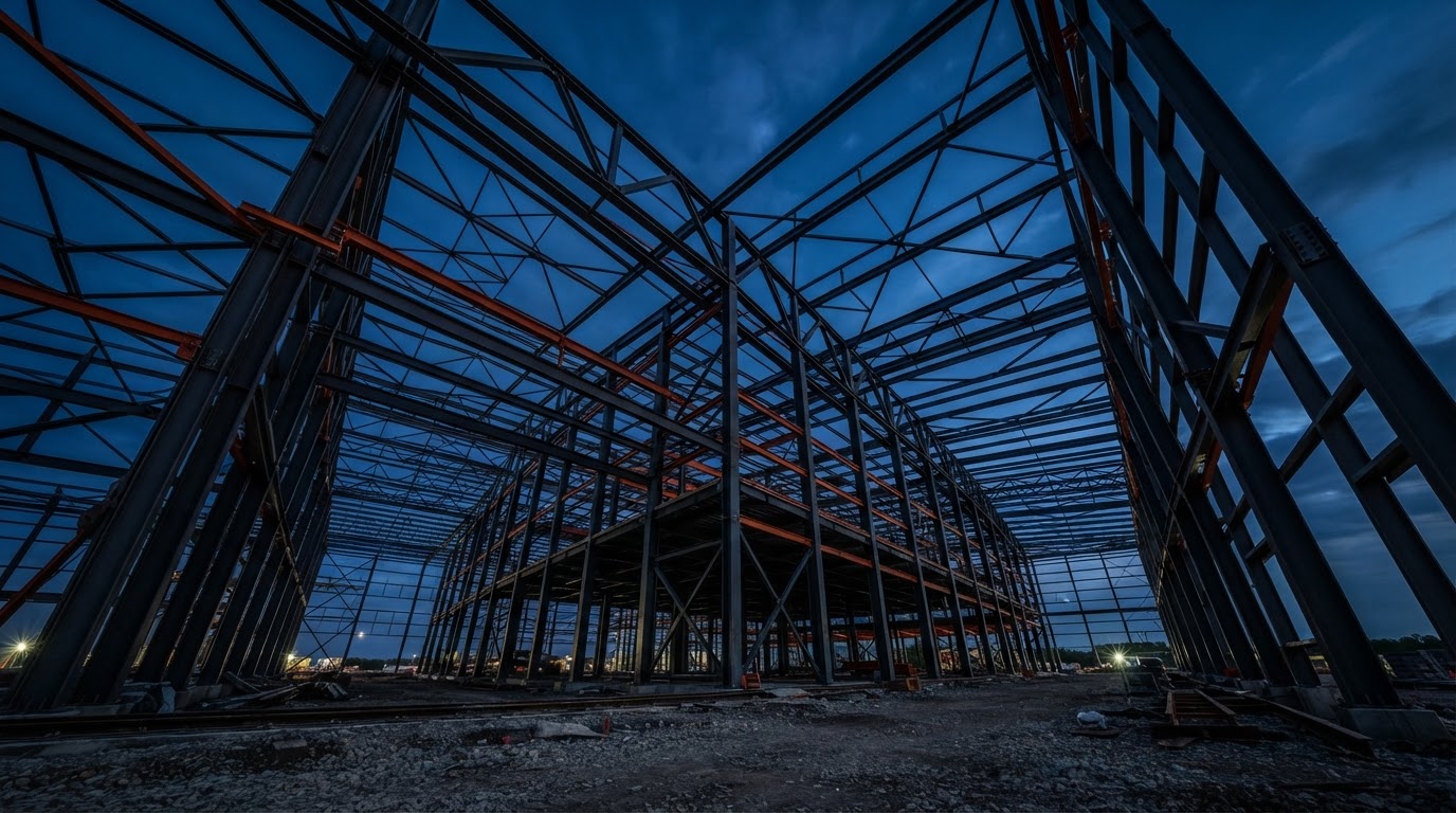 Industrial construction site, monumental scale