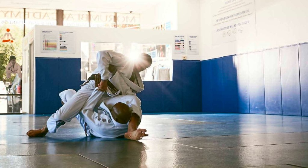 Brazilian Jiu Jitsu sparring at Morumbi Academy in Ventura County