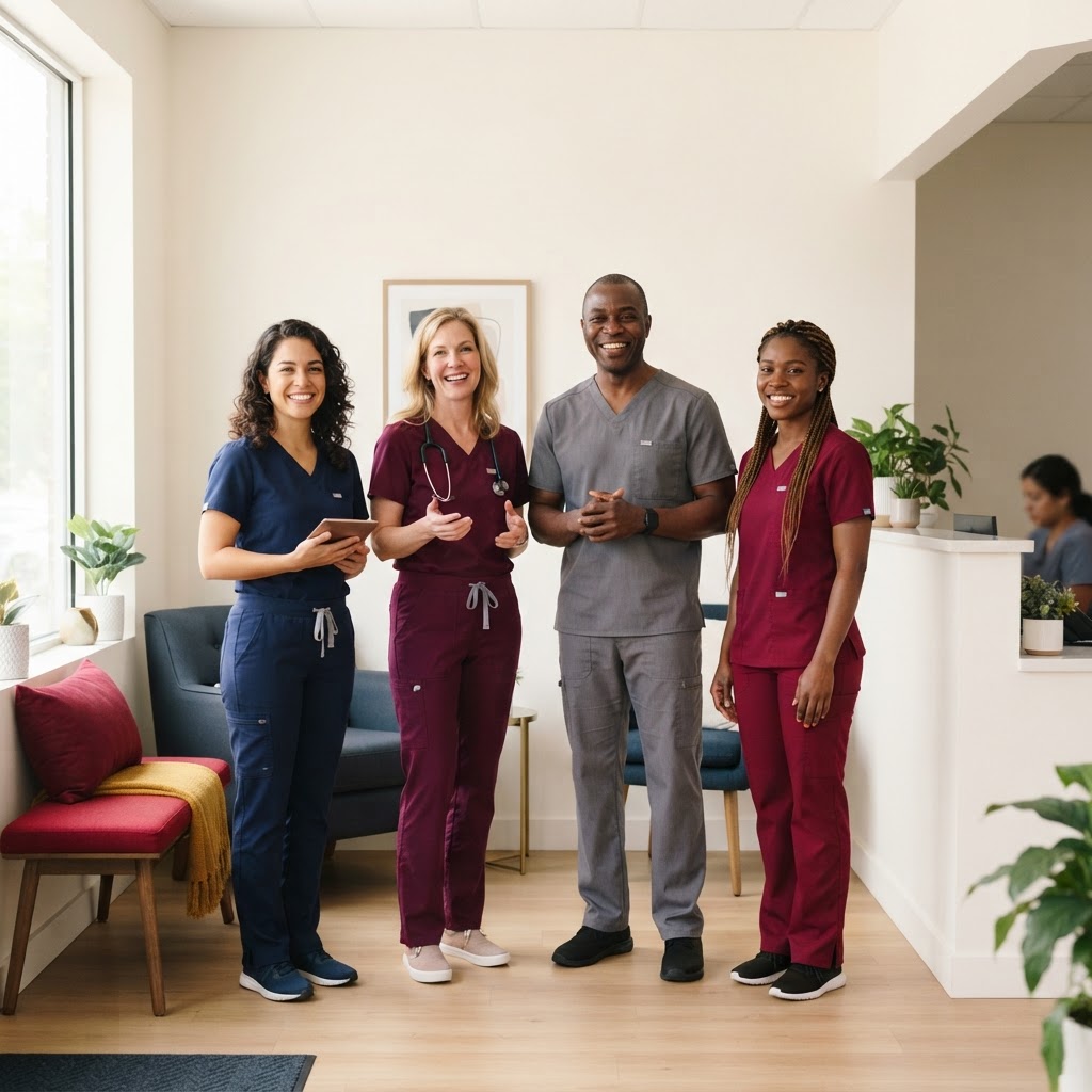 Hometown clinician speaking with a patient