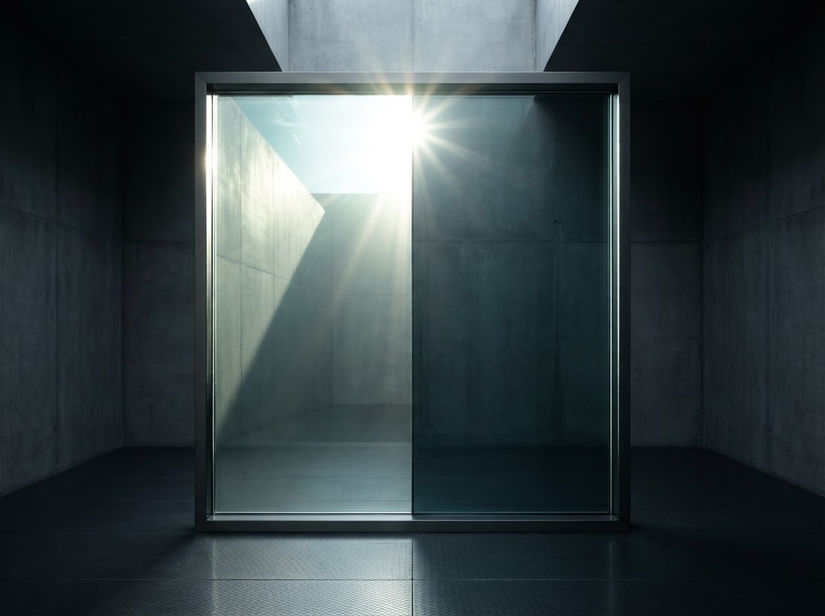 Solar Low-E glass pane reflecting the sun