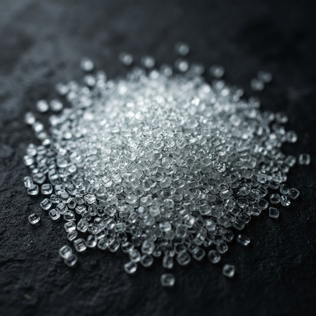 Crumbled tempered safety glass
