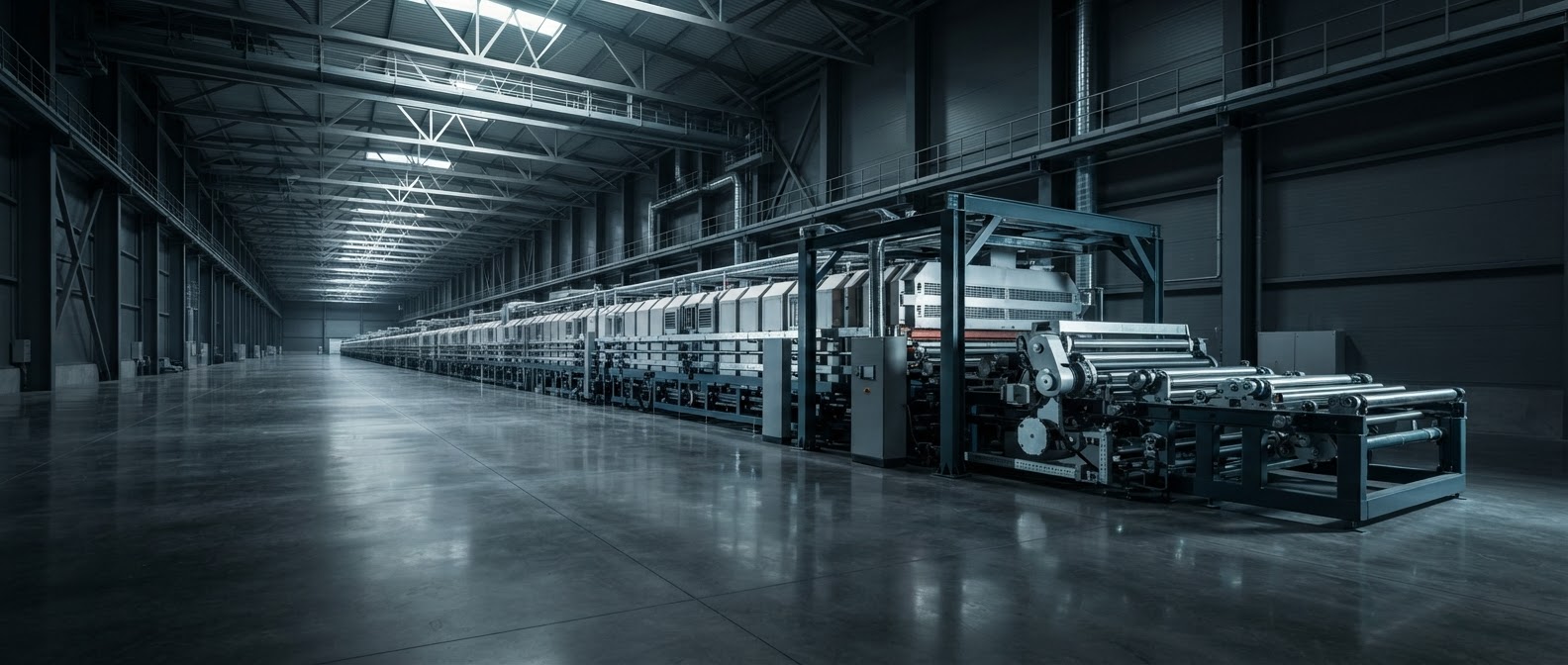 The JIN GLASS tempering furnace on the production floor