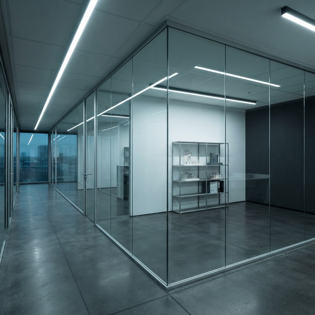 Glass office partition