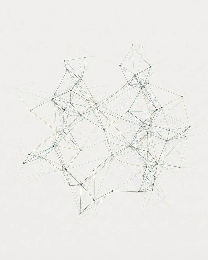 Neural lattice line art on paper