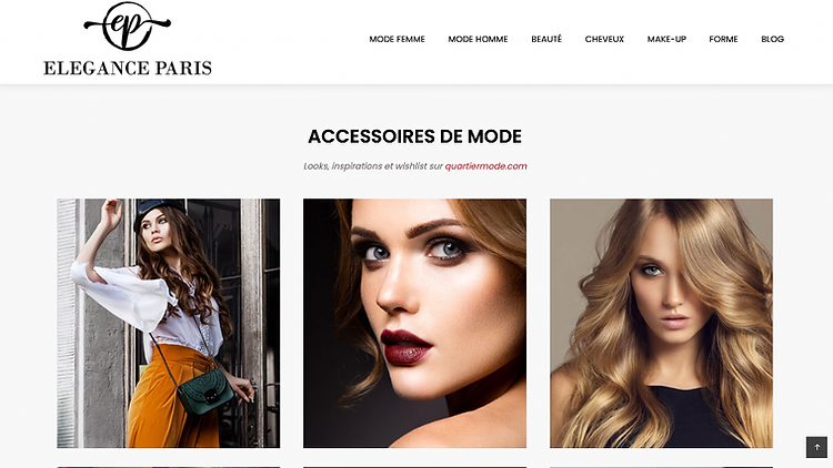 Capture du site Élégance Paris