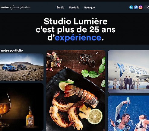 Capture du site Studio Lumière — Studio Lumière