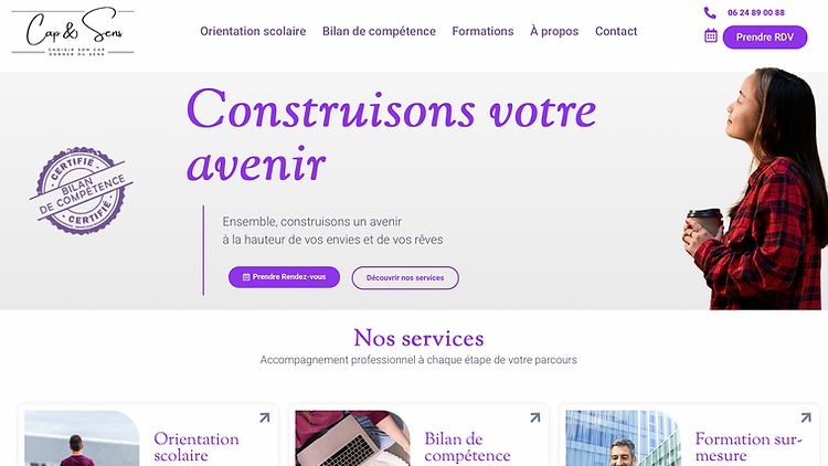 Capture du site Cap & Sens
