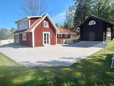 Utvändig målning och fasadmålning utförd av HALLDAN Måleri AB