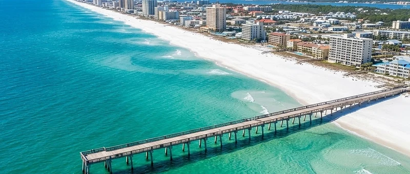 Aerial view of Panama City Beach coastline