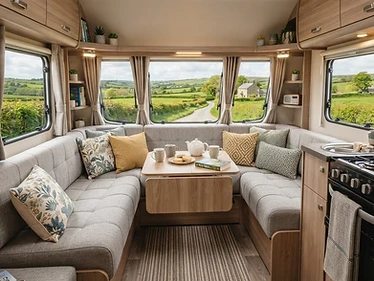 Interior of a touring caravan