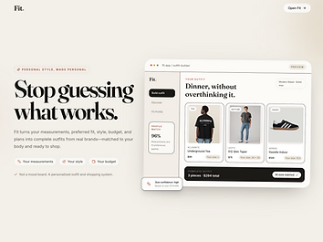 Fit personalized outfit builder product interface