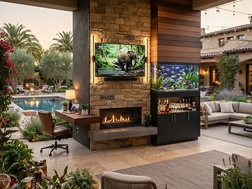 TV & Fireplace Wall