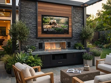 TV & Fireplace Wall