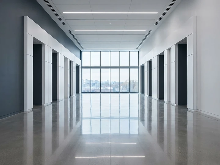Pristine modern commercial building corridor