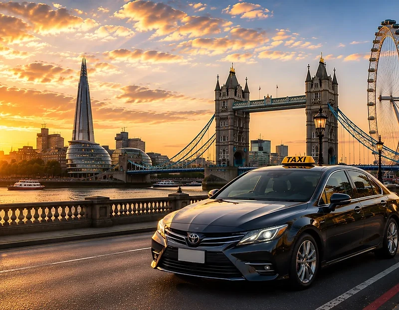 London to Southampton taxi transfer at sunset — Southampton fixed-fare airport & cruise transfer by Hampshire Taxi