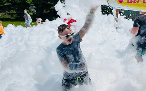 Foam party in action