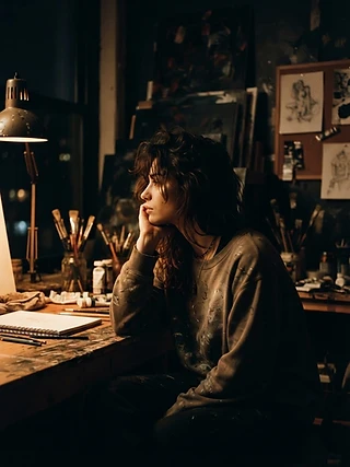 Artist portrait in studio