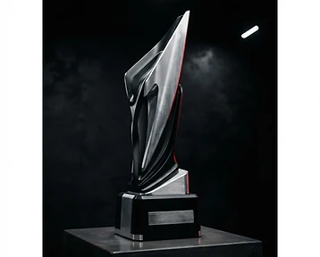 Machined metal automotive trophy