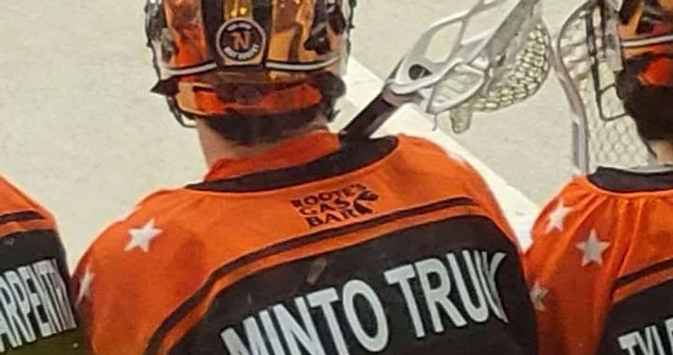 Minto Truck Centre sponsored lacrosse jersey