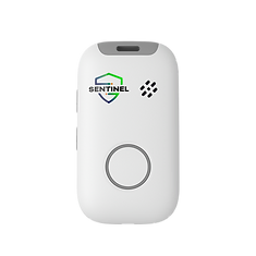Sentinel Pulse in white, front view showing the help button