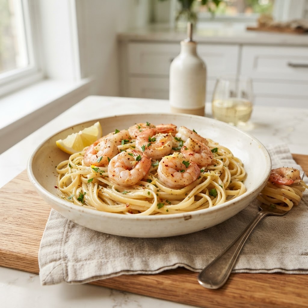 Garlic Shrimp Scampi with Linguine