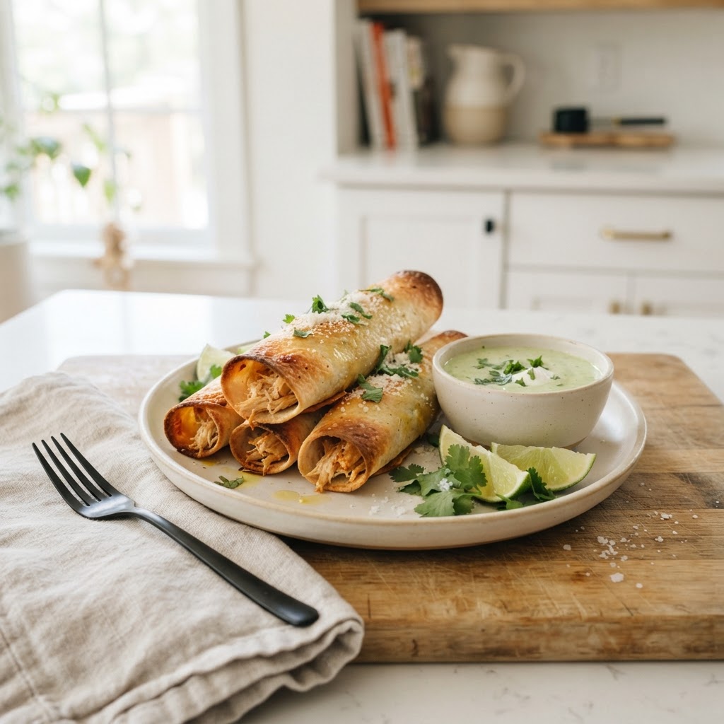 Baked Chicken Flautas