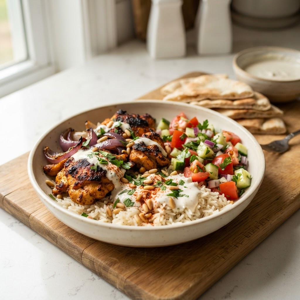 Sheet-Pan Chicken Shawarma Bowls