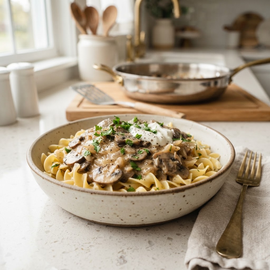 Creamy Mushroom Stroganoff