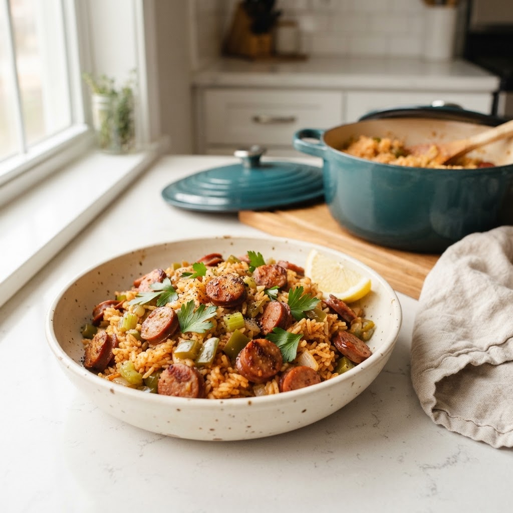 One-Pot Cajun Sausage & Rice