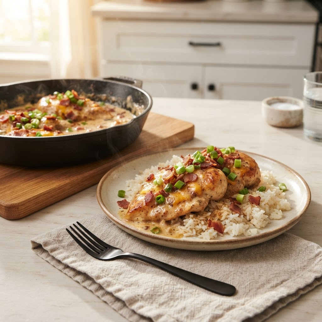 Creamy Bacon-Ranch Chicken Skillet