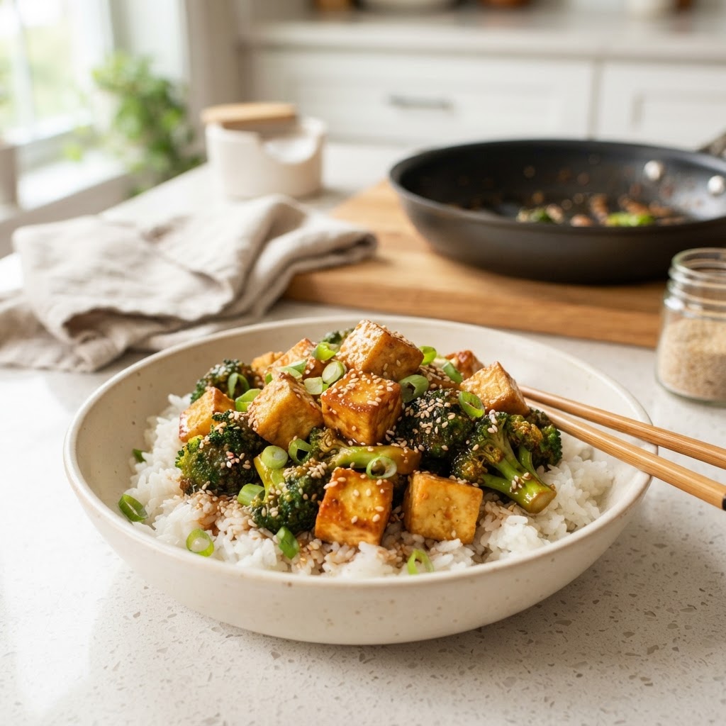 30-Minute Sesame Tofu & Broccoli Stir-Fry