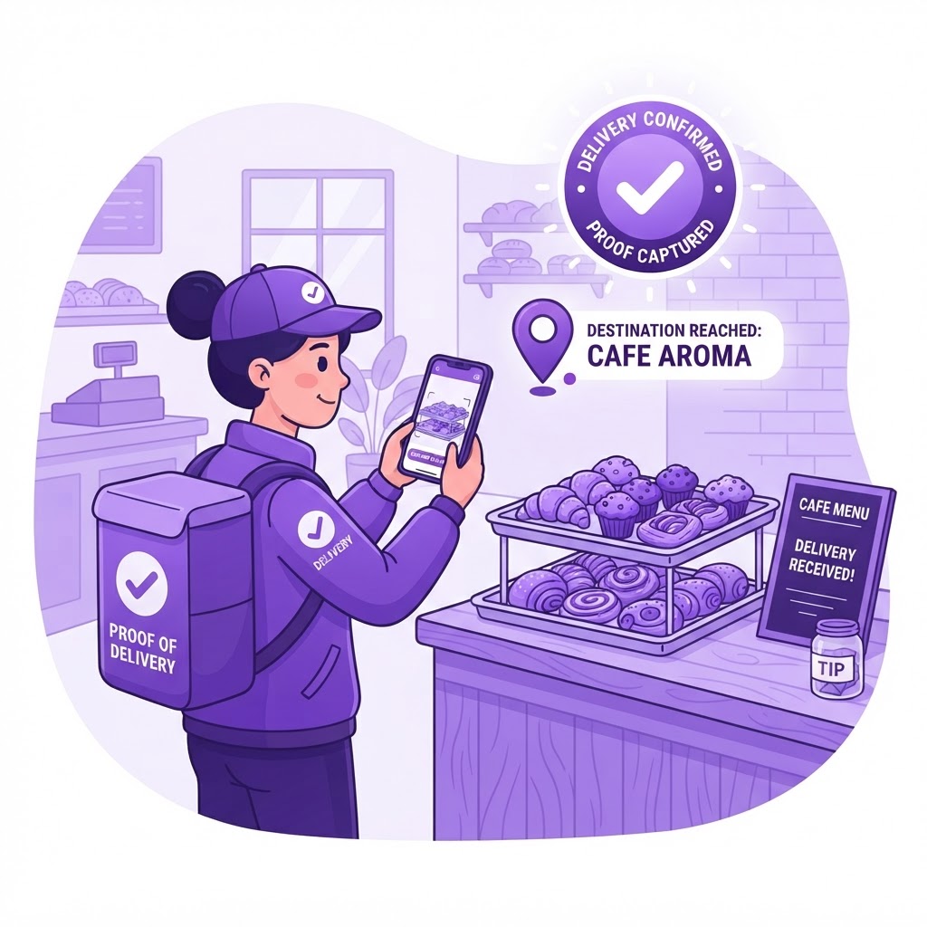 Driver delivers & confirms