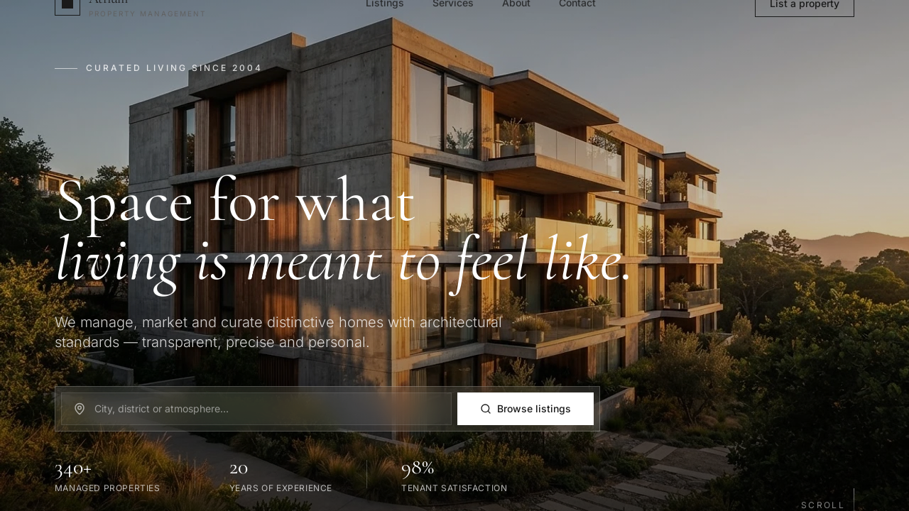 Atrium — Property Listings & Management template preview
