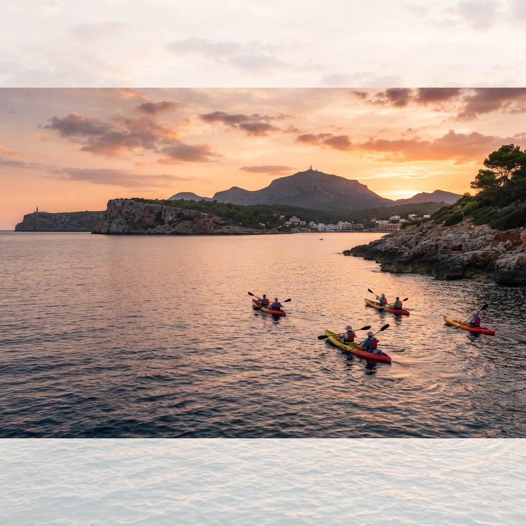 Travesía en kayak al atardecer: Bahía de Fornells y el Monte Toro