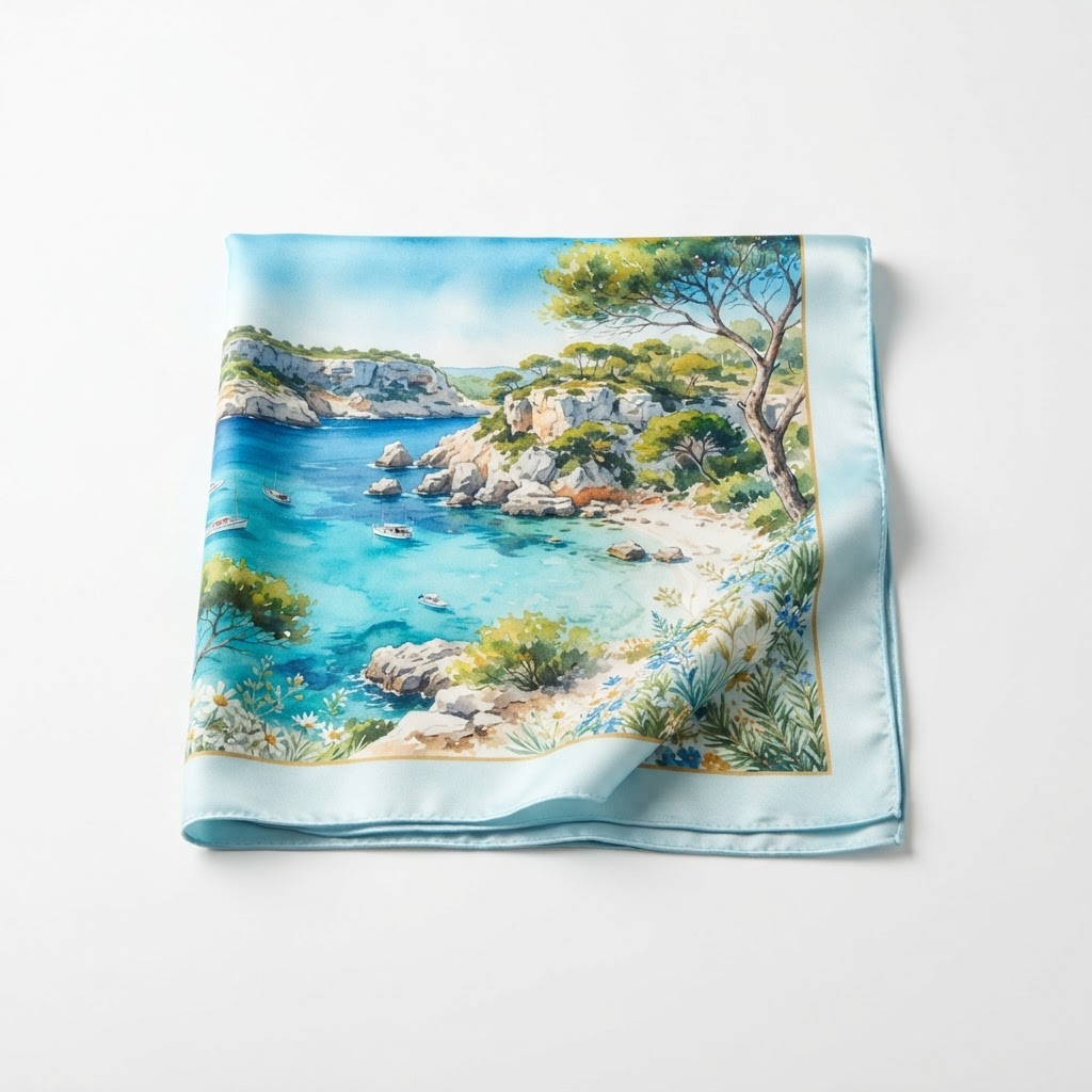 Pañuelo de Seda 'Brisa de Cala Macarella'
