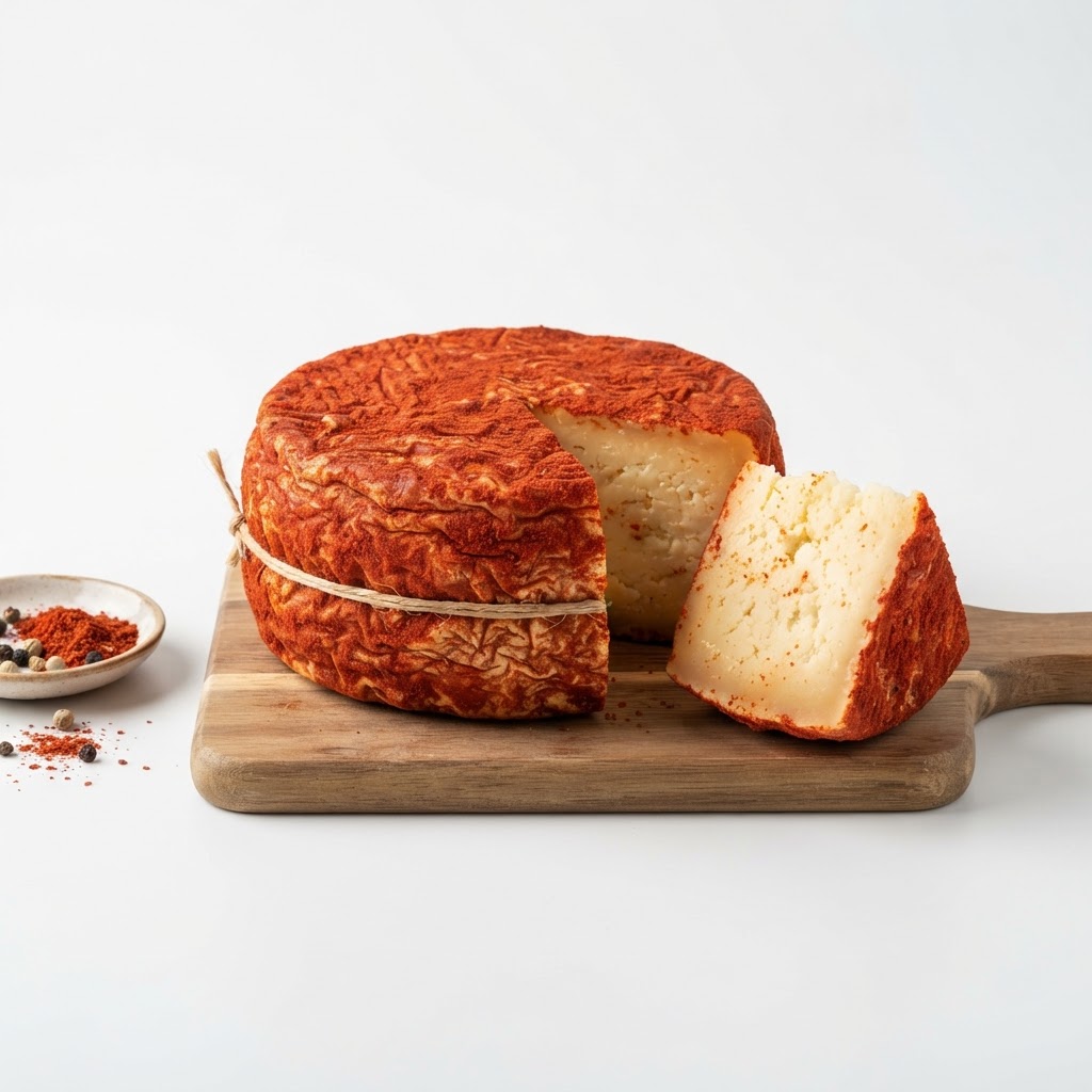 Queso curado 's'era roja' - Mahón-Menorca con pimentón